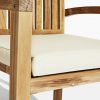 Frederikke trädgårdsstol vit dyna. Hos scanteak finns endast möbler tillverkade i kärnteak utan tillsatta kemikalier, vi planterar ett nytt teakträd / såld produkt.